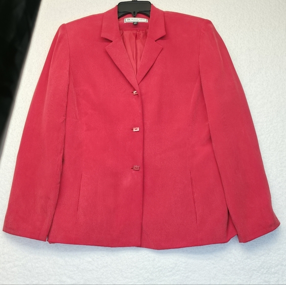 Travis Ayers Red Silk Blazer Women's Size 12 - Picture 3 of 9